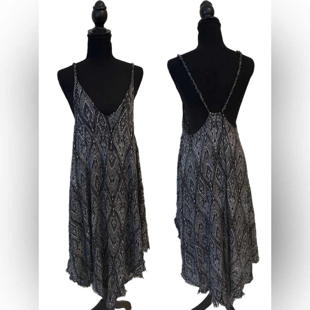 Free People Black and White Backless Lounge Dress